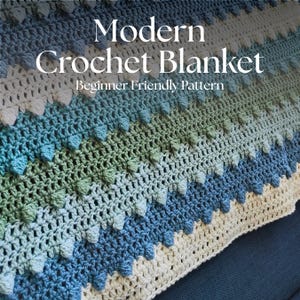 Crochet Blanket Pattern – Bobble Striped Design | Easy PDF Pattern for Beginners, Cozy DIY Throw