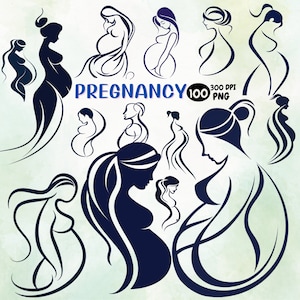 Grossesse png, symboles de la maternité, logos, accouchement, grossesse, soins prénatals, clip art png, femme enceinte png, dessin au trait enceinte