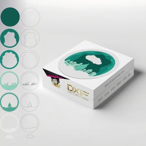 ノエル デイ ペインティング SVG。Glowforge 用レーザー カット ファイル、アート ウッド カービング ステンシル レーザー カット DXF、DWG、Ai、Pdf、Jpg、Png レーザー カット ファイル。