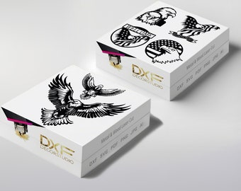 Eagle SVG,DXF American Eagle, Eagle Silhouette, Clipart Bald, Eagle svg, Eagle dxf, svg Eagle, Cortar archivos, Corte láser fácil, archivos para plasma.