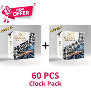 60 Premium Laser Cut Wall Clock Designs | SVG, DXF, AI, Pdf, Dwg, Jpg, Png, Files for Cricut & Silhouette