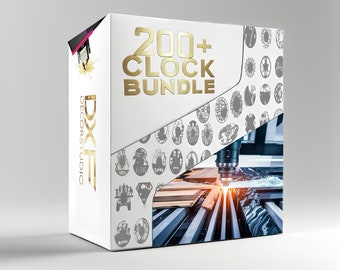 Wall Clock Mega Bundle: 200+ Designs for Cricut, Dxf, Svg, AI and Silhouette.Vector, Clipart Stickers Files, Laser Cut Files, Svg For Cricut