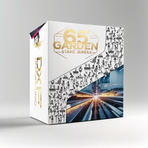 65 PCS ガーデンステークス レーザーカット用高品質ベクター描画ファイル エンチャンテッド ガーデン コレクション バンドル: レーザーカット DXF、SVG、PNG、DWG、Ai、Jpg