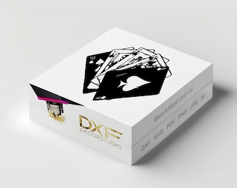 Poker Wand Kunst Laser Cut Dxf Glowforge svg Datei Dekor Cricut Muster CNC Fräser Vinyl Cut Abziehbild Papier Handwerk Dekorative Metall Plazma Cut File