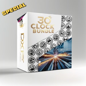 30 Premium Laser Cut Wall Clock Designs P2 | SVG, DXF, AI, Pdf, Dwg, Jpg, Png, Files for Cricut & Silhouette, Laser Cut Files,wood Cut Files