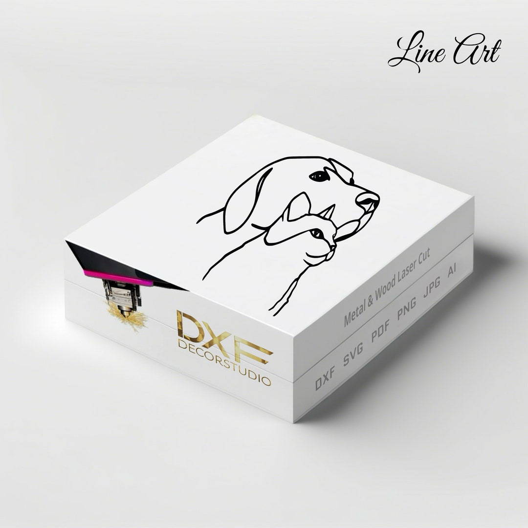 Cat and Dog Dxf, Svg, Cat and Dog, Svg, Dxf, Png, Pdf, Svg Files for ...