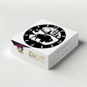 Bison Wall Clock Designs for Cricut, Dxf, Svg, AI and Silhouette.Vector, Clipart Stickers Files, Laser Cut Files, Svg For Cricut