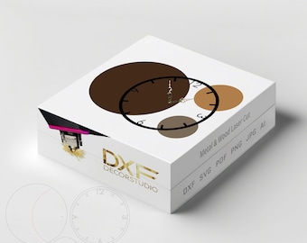 Moderne Kunst Wanduhr Laser Cut svg, Holzwanduhr Vektor Vorlage Glowforge Wanduhr SVG Laser Cut Datei dxf Lightburn, xtool.