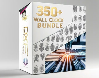Wall Clock Mega Bundle: 350+ Designs for Cricut, Dxf, Svg, AI and Silhouette.Vector, Clipart Stickers Files, Laser Cut Files, Svg For Cricut