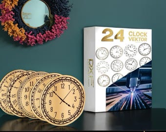 Clock Face Svg, svg, pdf, ai, eps, Modern Clock Face Design Bundle, Circle Watch Face Design File, Laser Cut File, Clock Face Cricut File