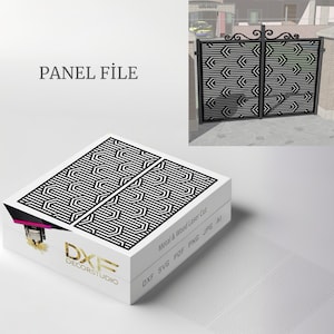 Model A Geometric Panel Garden Door Decor file for laser cutting, plasma cutting dxf, dwg, cdr, svg Laser Cut Panel, DXF, laser cut files