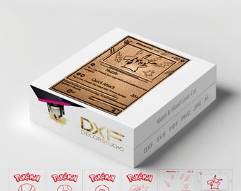 Pikachu Card Digital, Cricut svg, Cut file Svg, Pikachu dxf, Pikachu laser cut, Laser Cut Files, Dxf, Eps, Ai, Dwg And xtool,lightburn