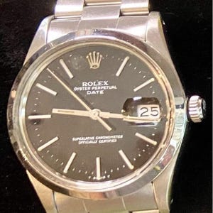 Vintage ROLEX Watch 1981 Oyster Perpetual Date 15000 in Stainlesse Steel Datejust