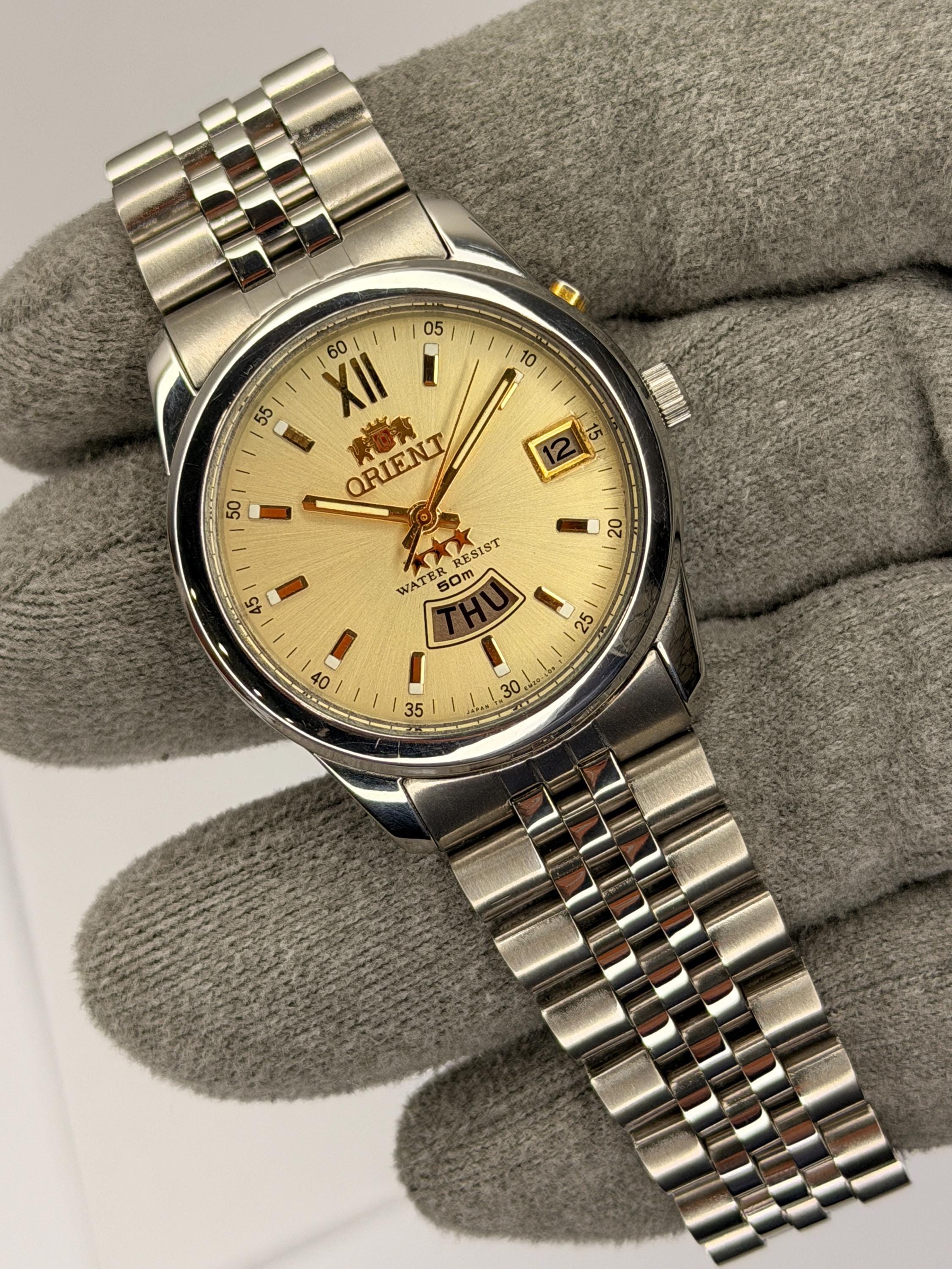 Vintage Orient 3 Star Automatic 50m Day/date Men's Wristwatch
