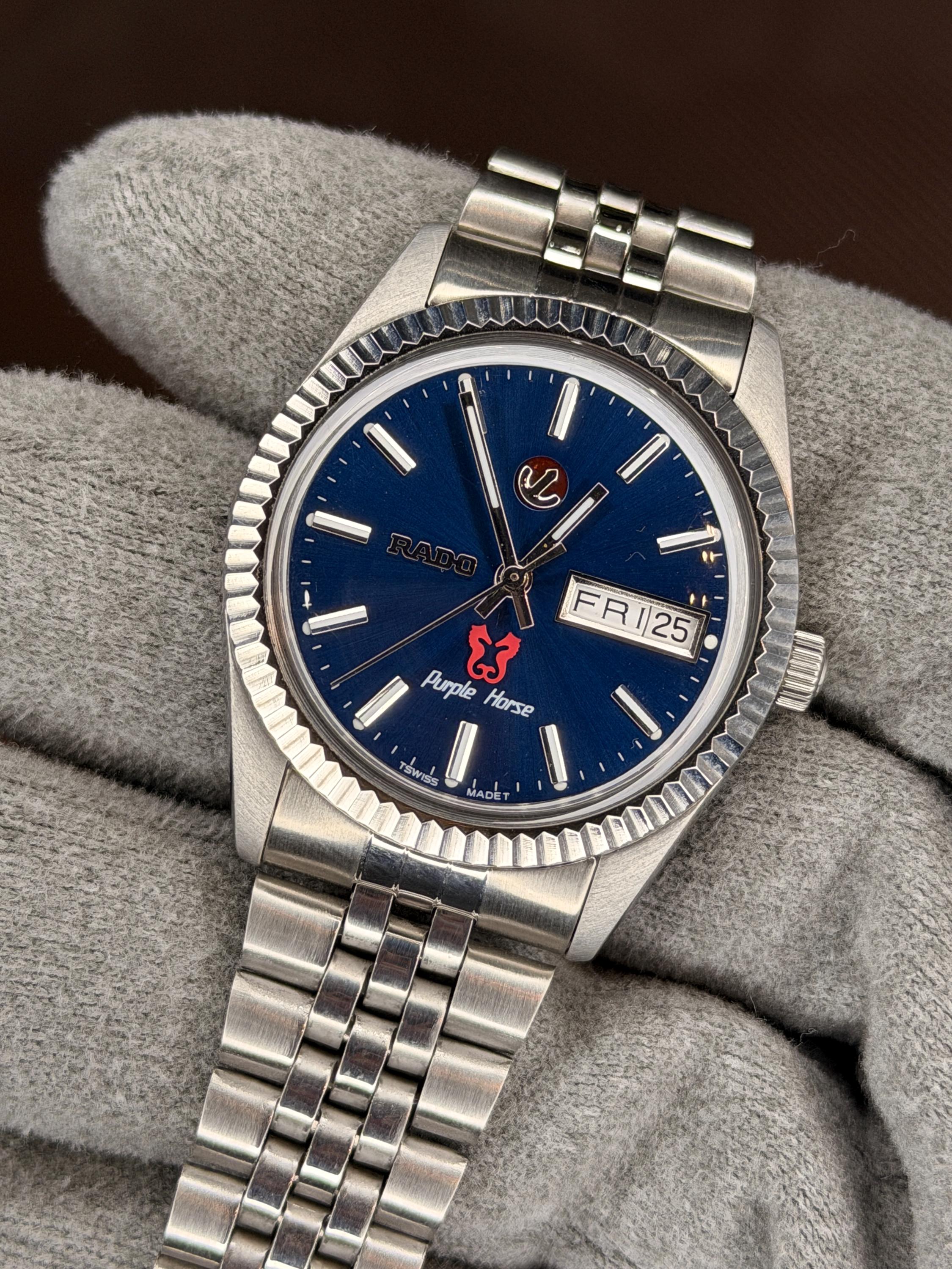 Rado Purple Horse Automatic 25 Jewels Day/date Men's Wristwatch