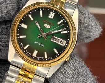 ヴィンテージ セイコー 5 フルーテッドベゼル メンズ 自動巻き腕時計