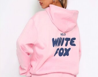 White Fox Tracksuit Hoodie and Pants Set - Casual Daywear and Lounge Wear