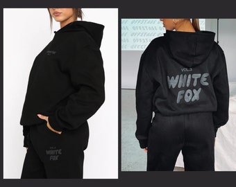 White Fox Hoodie Tracksuit - Casual Lounge Wear with Offstage Sweatpants - Oversized White Fox Merch