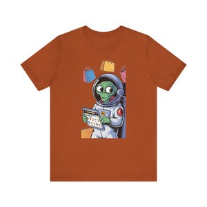 Camiseta con estampado de extraterrestre, adorable camiseta de astronauta, camisetas unisex para amantes del espacio, artículos divertidos de extraterrestres, regalos para nerds.