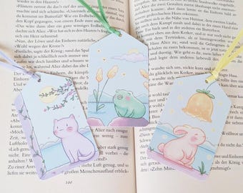 Marcador de livros "Primavera" | Impresso em ambos os lados | Flores e flores | Amantes de livros | Leitores ávidos | Acessórios de leitura fofos