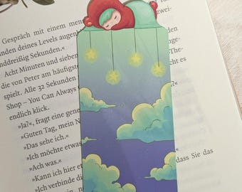 Marcador "Sleepy" | Boa noite | impresso em ambos os lados | amante de livros | leitor ávido | leitor ávido | acessórios de leitura fofos