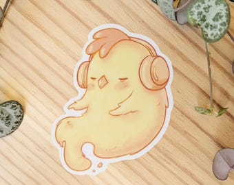 Sammy Frango Fantasma | Adesivo | Frango Fofo | Adesivo à Prova D'água