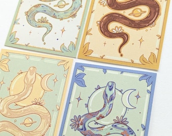 Adesivos de cobra de madeira ~ Adesivos resistentes à água ~ Signos do zodíaco ~ Universo ~ Ano novo lunar ~ Adesivos de capa