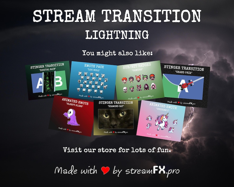 Lightning Stream Transition: Stinger Scene for Twitch, Youtube, Tiktok ...