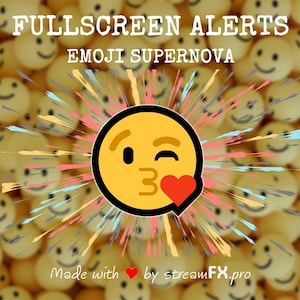 Emoji Supernovae Stream Alarm: Animiertes Vollbild Overlay (Digitaler Download)