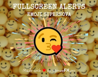 Emoji Supernova Stream Alert: Animated Fullscreen Overlay (Digital Download)