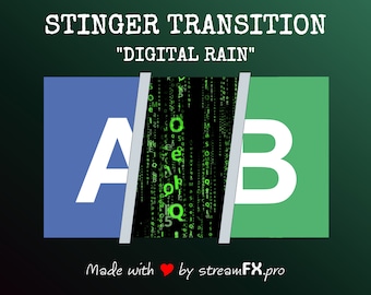 Transición de lluvia digital: superposición de transmisión de pista mate (descarga digital)