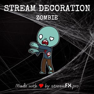アニメーションストリームデコレーション「ZOMBIE」 | Twitch Kick TikTok YouTube | かわいいハロウィンオーバーレイ、面白いオーバーレイ、スタイリッシュなオーバーレイ、Twitchオーバーレイ