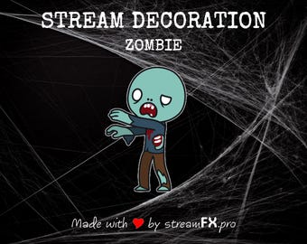 Animated Zombie Stream Decoration: Halloween Twitch Overlay (Digital Download)