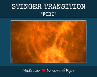Transición animada de Stinger "FIRE" / con sonido / OBS Streamlab Streamelement