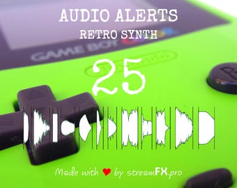 Audio Alerts &quot;RETRO SYNTH&quot; | Twitch Kick TikTok YouTube | Stylish Retro Sounds Audio Alerts