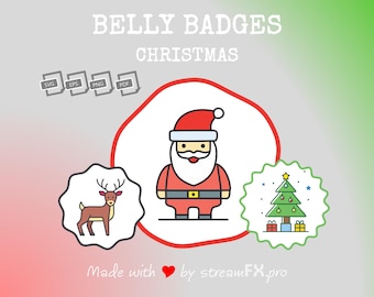 Christmas Belly Badges Clipart Bundle (Digital Download)