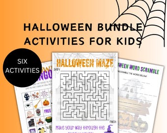 Halloween Activity Bundle PDF for kids, Printable Halloween Activities For Kids