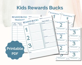 Kid’s Reward Bucks Printable PDF, Reward Buck’s for Kids printable PDF