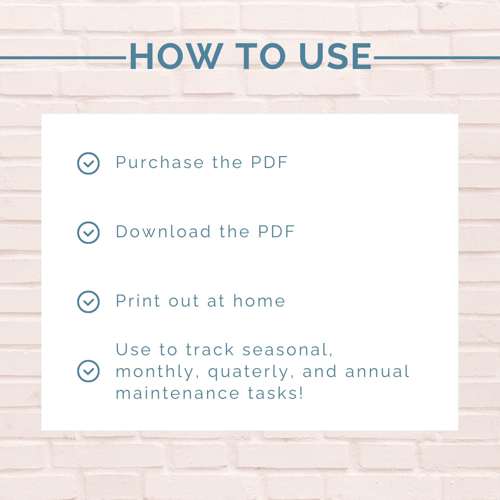 Home Maintenance BUNDLE PDF Home Maintenance Checklist Bundle PDF - Etsy