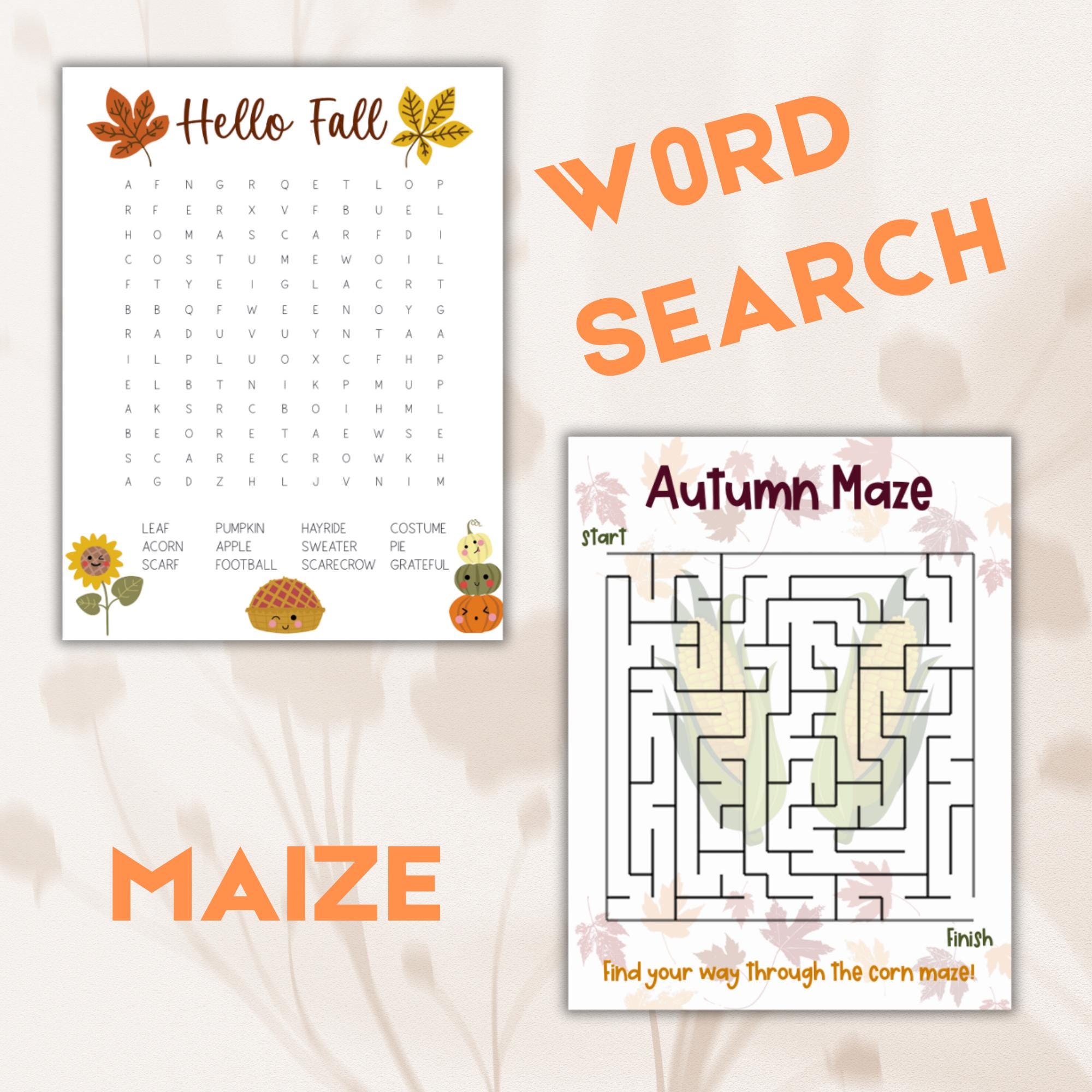 Fall Activity Bundle PDF for Kids, Printable Fall Activities for Kids ...