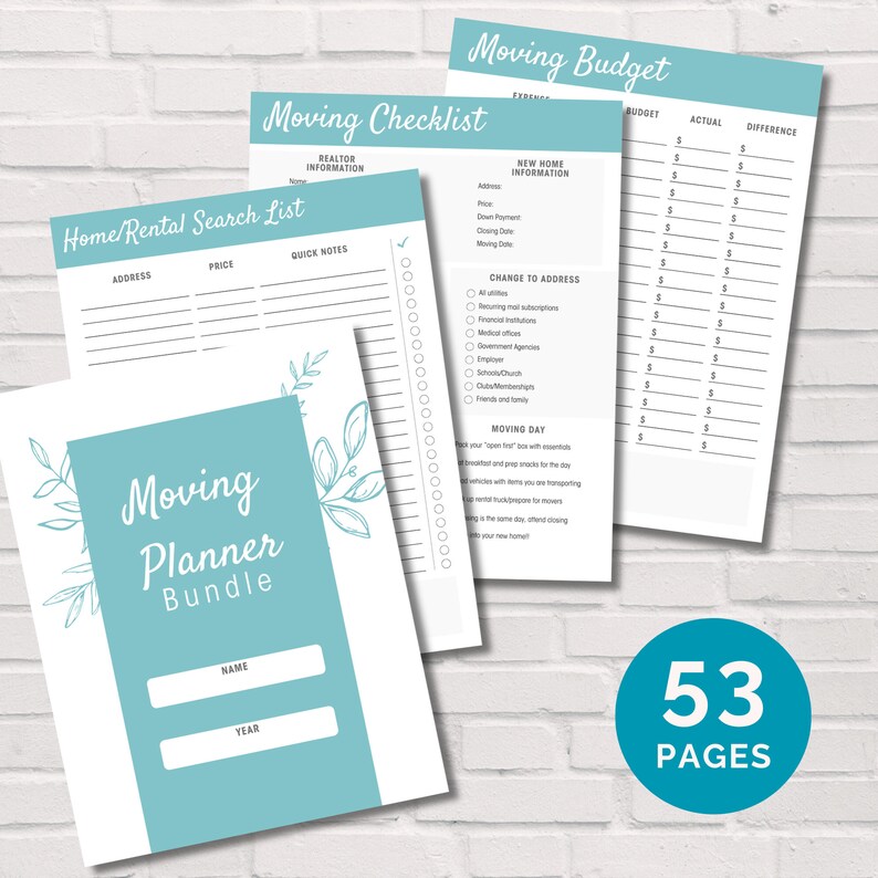 Moving Costs Checklist.pdf Moving Planner Bundle, Moving Checklist, Moving Planner Editable PDF - Etsy