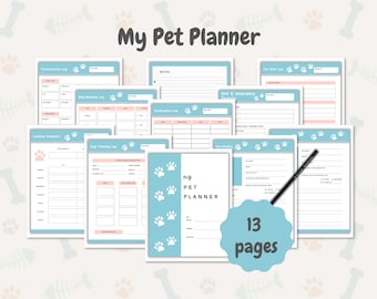 My Pet Planner PDF, Printable and Fillable Pet Care Planner