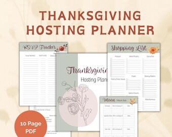 Thanksgiving Hosting Planner PDF, Thanksgiving Hosting Planner Fillable PDF