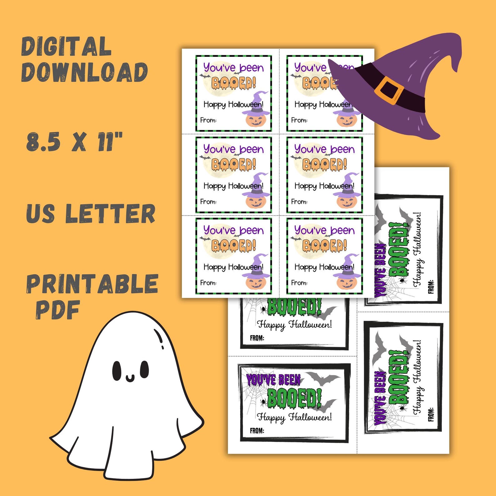 Hashtag Boo Tag Printable Halloween Boo Tags; Printable BOO Tags; Halloween Tags PDF - Etsy