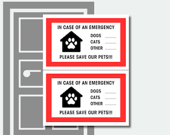 Printable In Case of An Emergency Pets Inside PDF, Emergency Pets Inside PDF