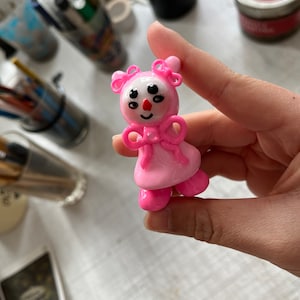 cute desk buddy bedside figurine kawaii bunny ears polymer clay