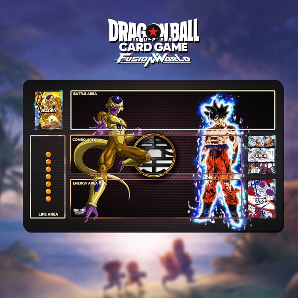 Spielmatte Golden Freezer x Goku Ultra Instinct - TKG 60*35cm - Playmat/Spielmatte | 25% Rabatt auf Bestellungen ab 2 Artikel !