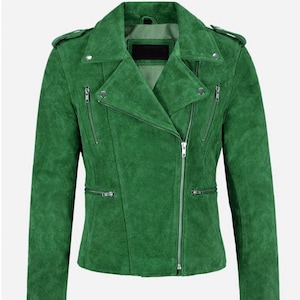 Emerald green suede jacket shop