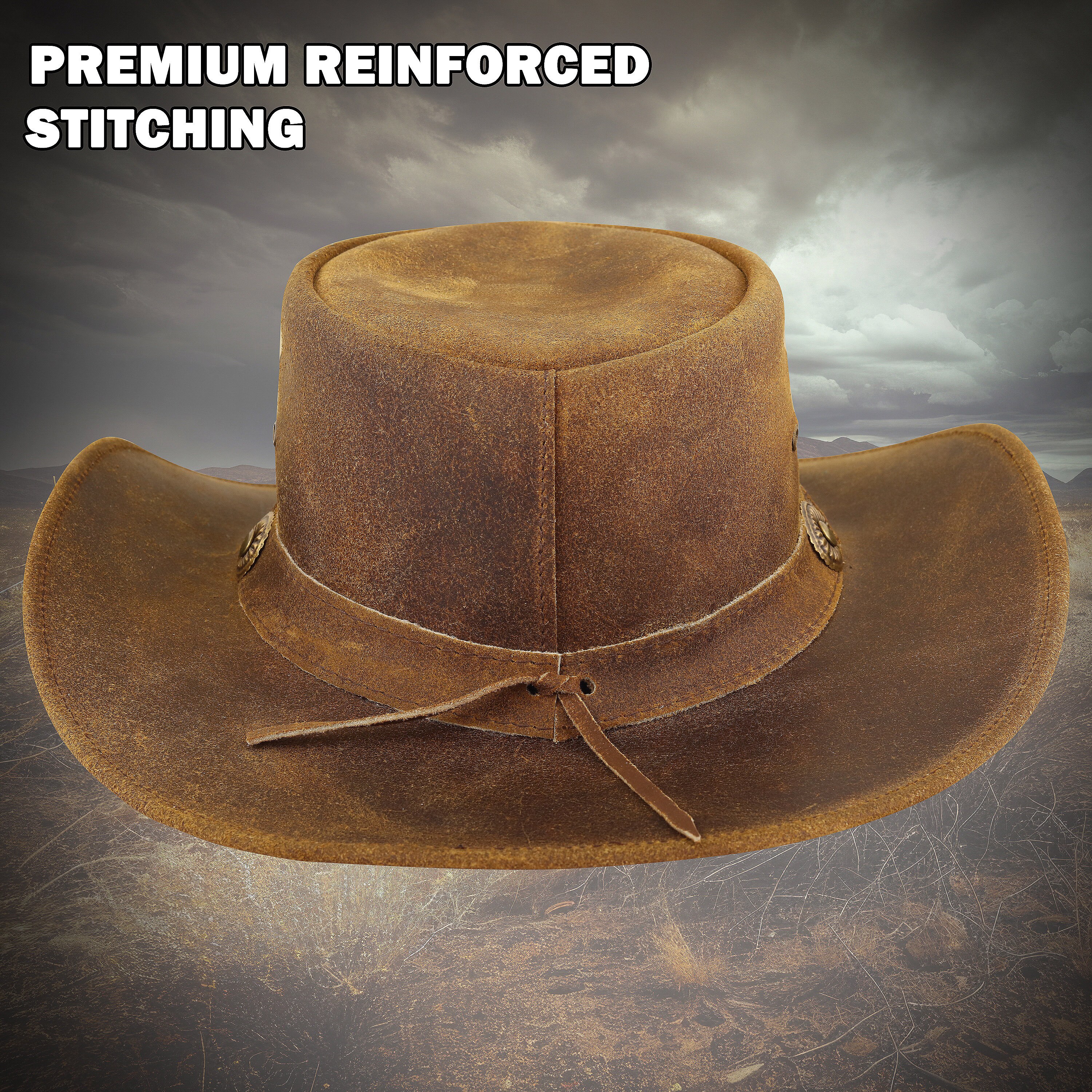 9798 Austrailian Genuine Leather Western Style Cowboy Hat Wide Brim Real Men main image 2