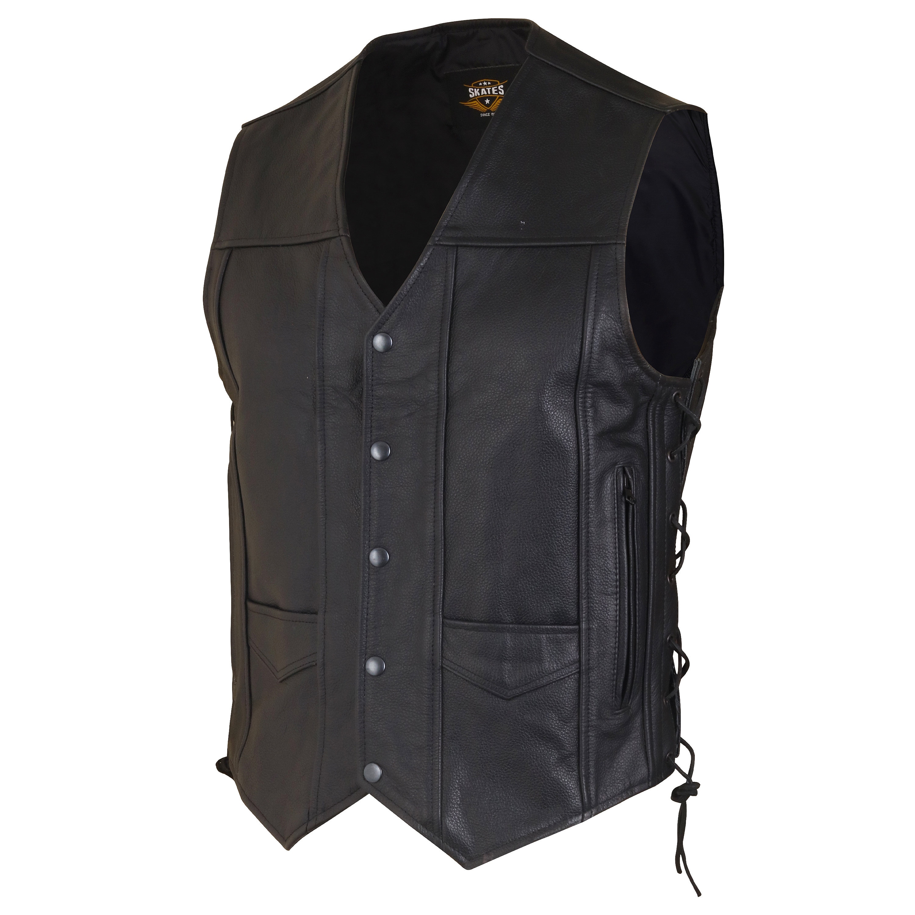 Genuine Leather Motorcycle Vest: Biker Riding Club Vest With Concealed ...